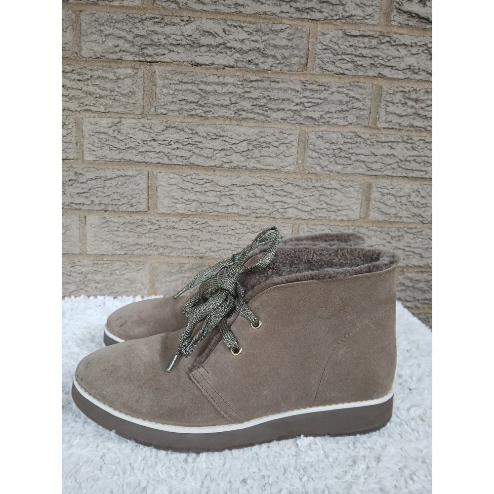 Johnston & Murphy Women's Waterproof Seude Peyton Boots In Tan Sz 8 Plush Lining